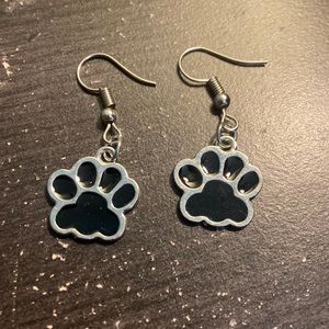 Black Paw Print Earrings